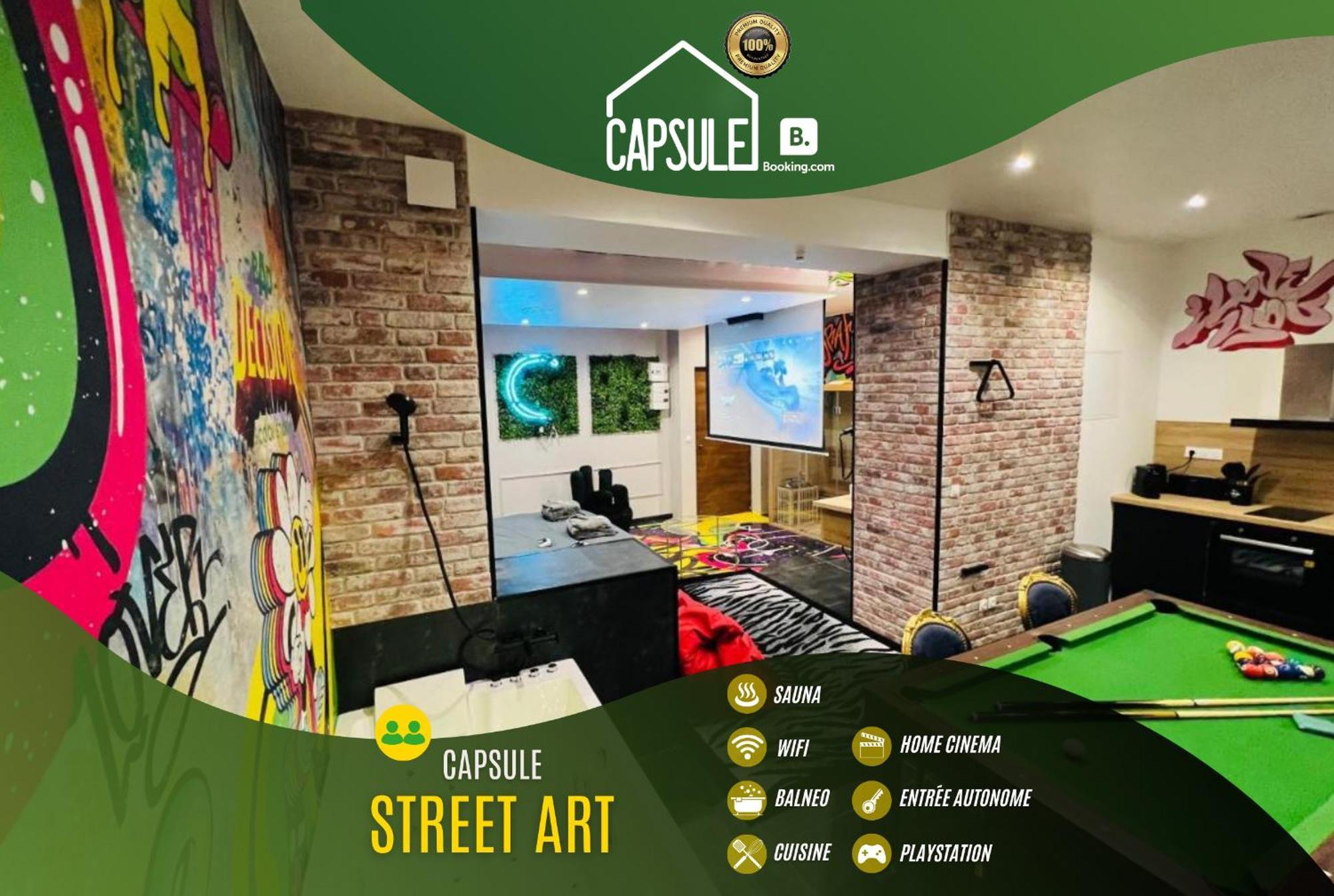 Capsule Street Art - Sauna- Jacuzzi - Playstation 5 - Billard - Netflix - Home Cinema - Terrasse Douai Buitenkant foto